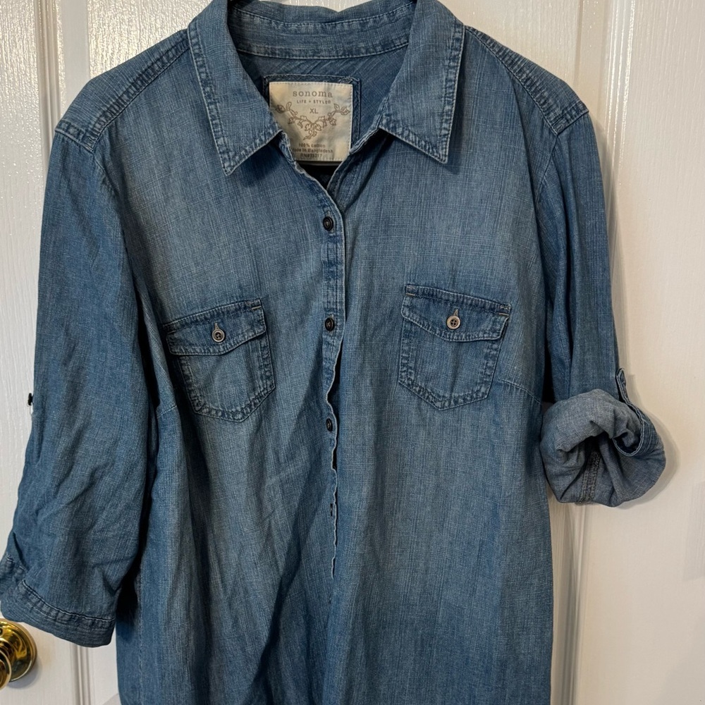 Denim Button-Up Shirt